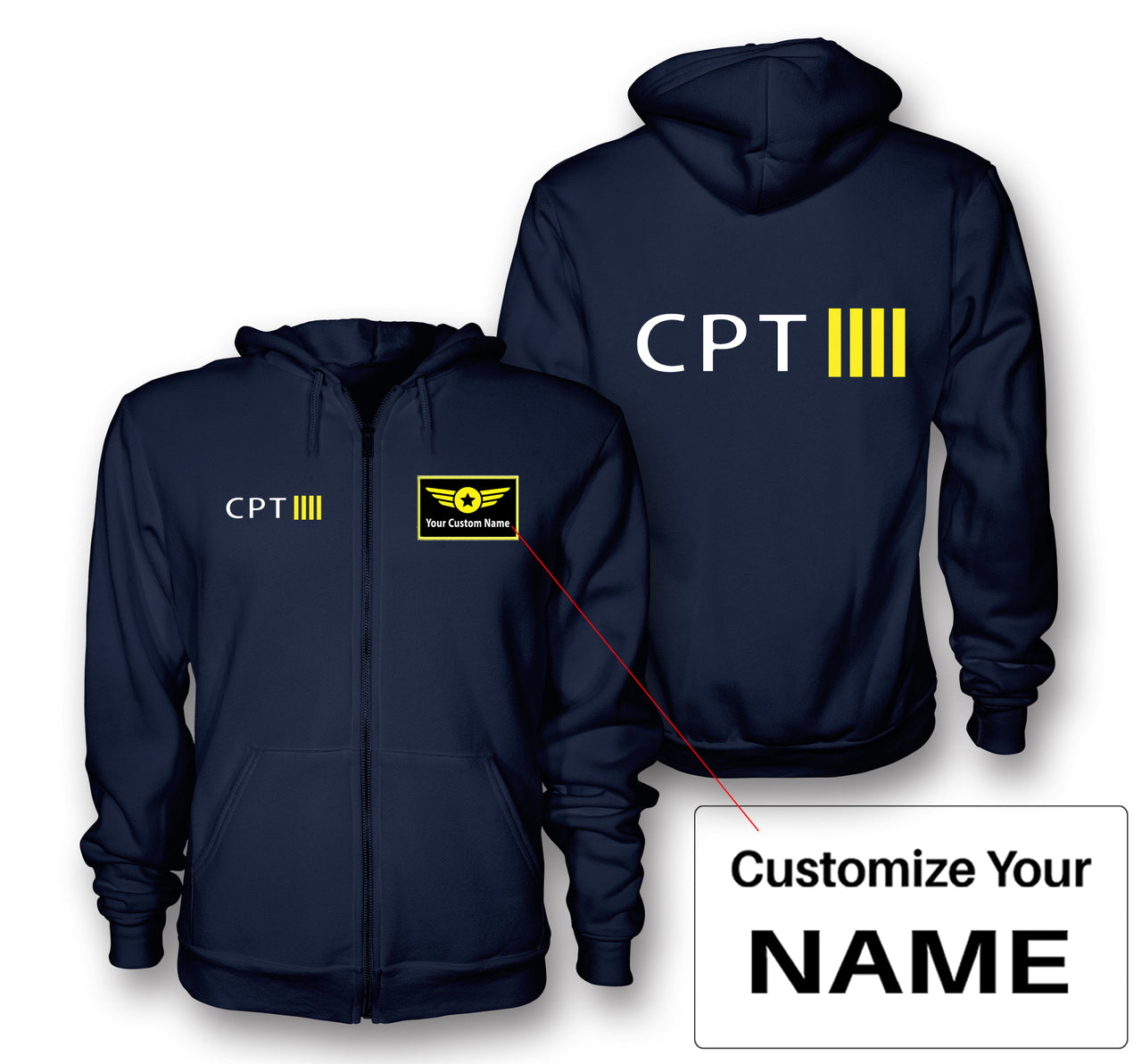 CPT & 4 Lines Designed Zipped Hoodies