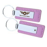 Thumbnail for Custom Name (Badge 4) Faux Leather Key Chains