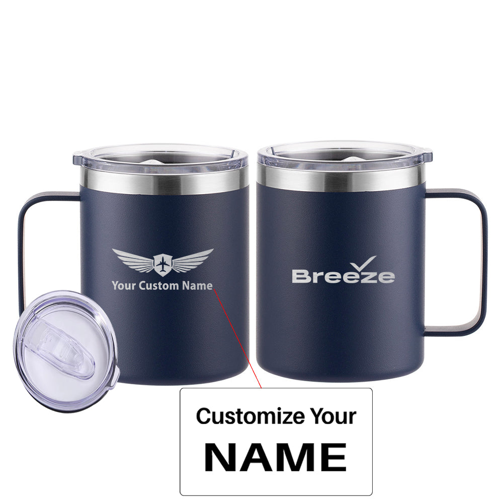 Breeze Airways Designed Stainless Steel Laser Engraved Mugs