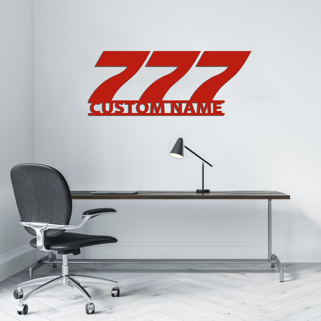 777 Flat Text Designed Wall Metal Signs