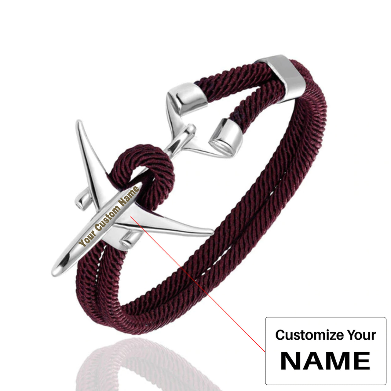 (Edition 2) Boeing 777 Airplane Designed Rope Leather Bracelets