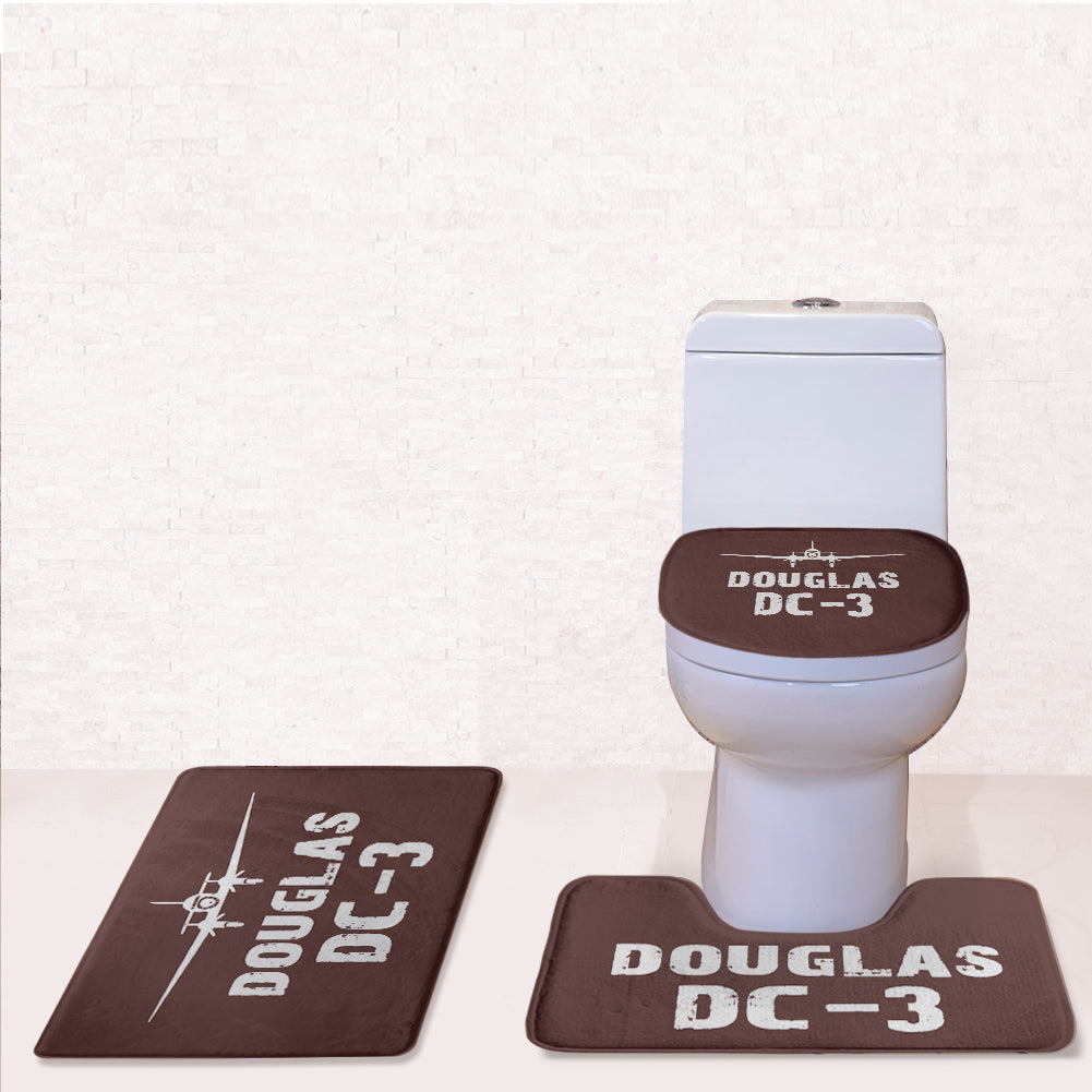 Douglas DC-3 & Plane Designed Toilet Seat Cover Three-piece Set