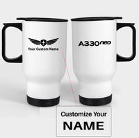 Thumbnail for A330neo & Text Designed Travel Mugs (With Holder)