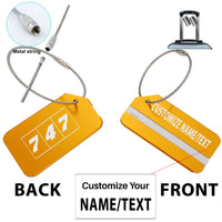 Thumbnail for Flat Colourful 747 Designed Fashion Metal Luggage Tags