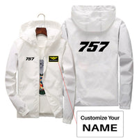 Thumbnail for 757 Flat Text Designed Thin Windbreaker Jackets