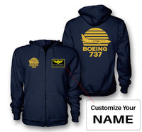 Thumbnail for Retro Boeing 737 Designed Zipped Hoodies