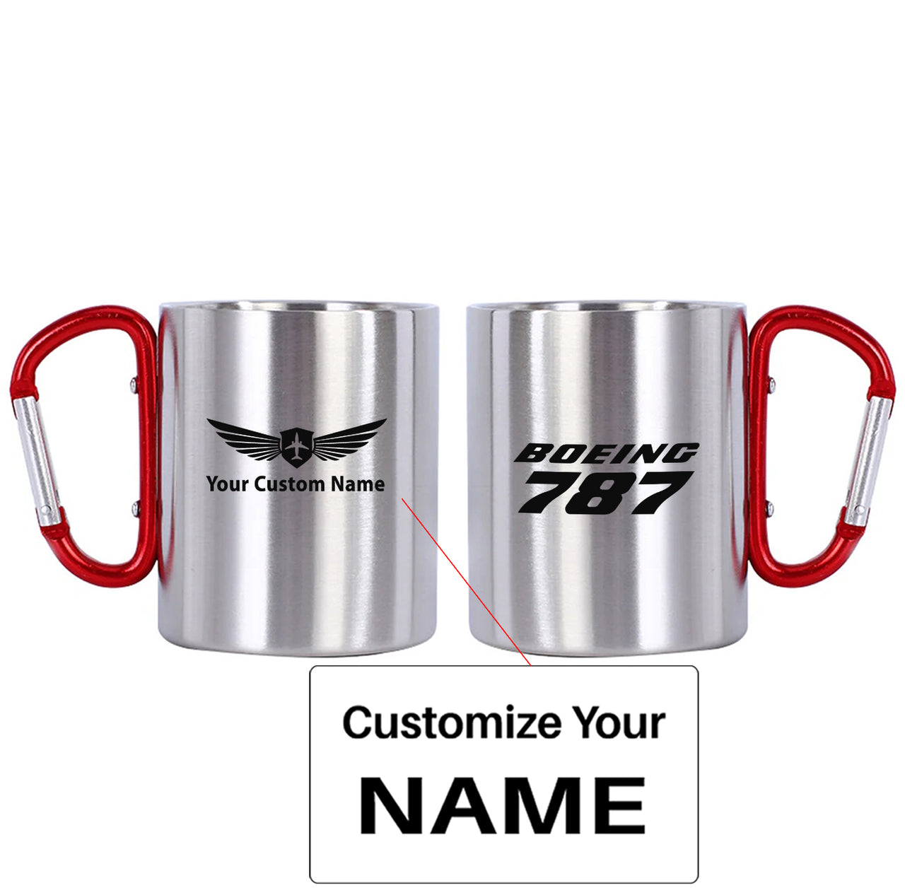 Boeing 787 & Text Designed Stainless Steel Outdoors Mugs