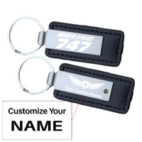 Thumbnail for Boeing 747 & Text Faux Leather Key Chains