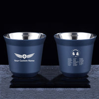 Thumbnail for Aviation Alphabet 3 Designed Double Wall Stainless Steel Coffee Mugs