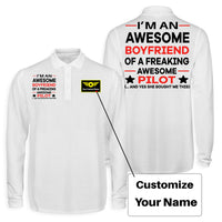 Thumbnail for I am an Awesome Boyfriend Designed Long Sleeve Polo T-Shirts (Double-Side)
