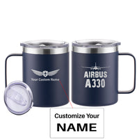 Thumbnail for Airbus A330 & Plane Designed Stainless Steel Laser Engraved Mugs