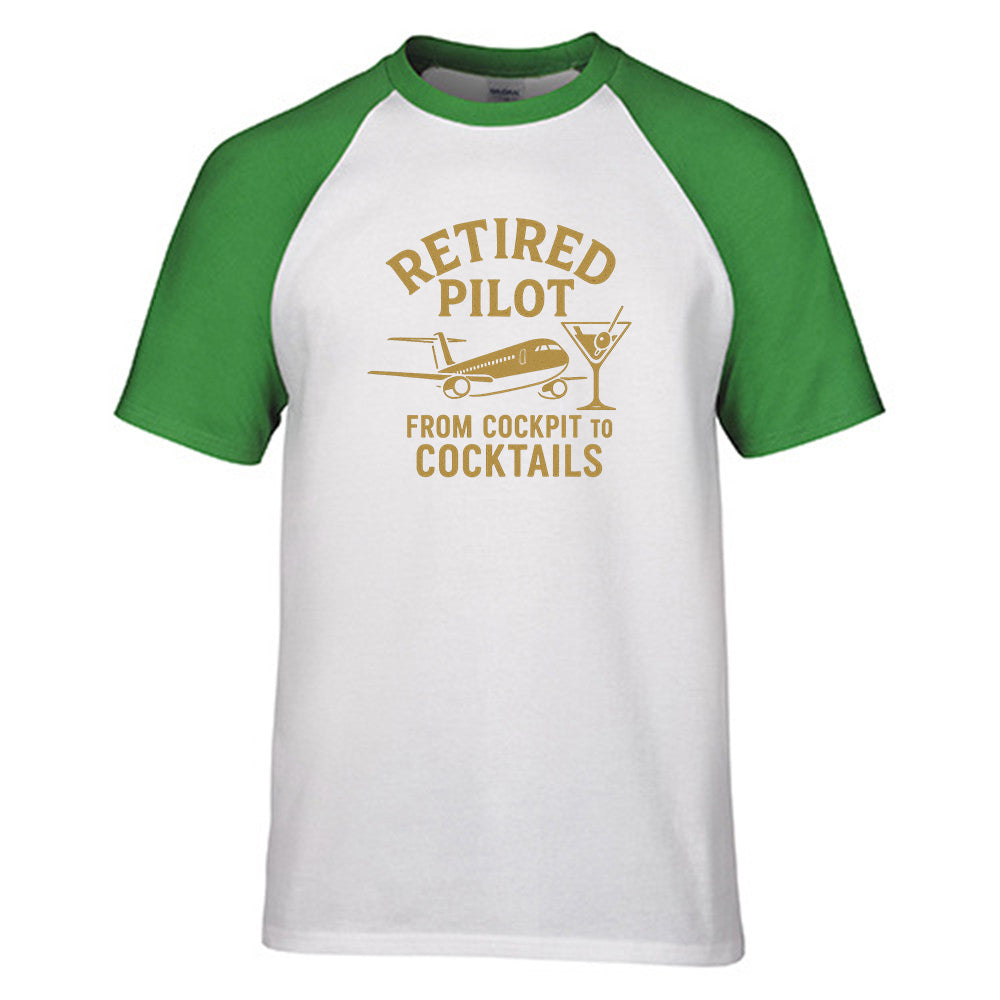 Retired Pilot & Coctails Designed Raglan T-Shirts