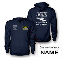 Thumbnail for Helicopter Pilots Get It Up Faster Designed Zipped Hoodies