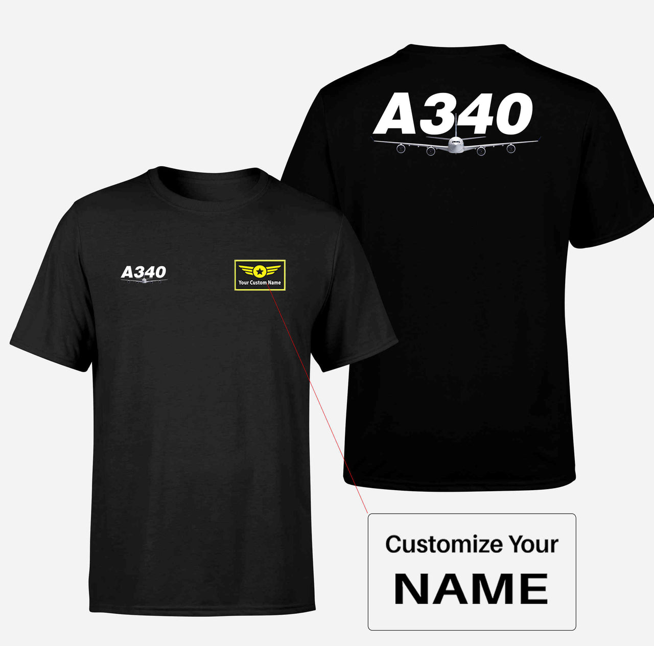 Super Airbus A340 Designed Double-Side T-Shirts