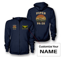 Thumbnail for Retro Piper PA-28 Designed Zipped Hoodies