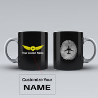 Thumbnail for Aviation Finger Print Designed Ceramic White Mugs