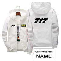 Thumbnail for 717 Flat Text Designed Thin Windbreaker Jackets