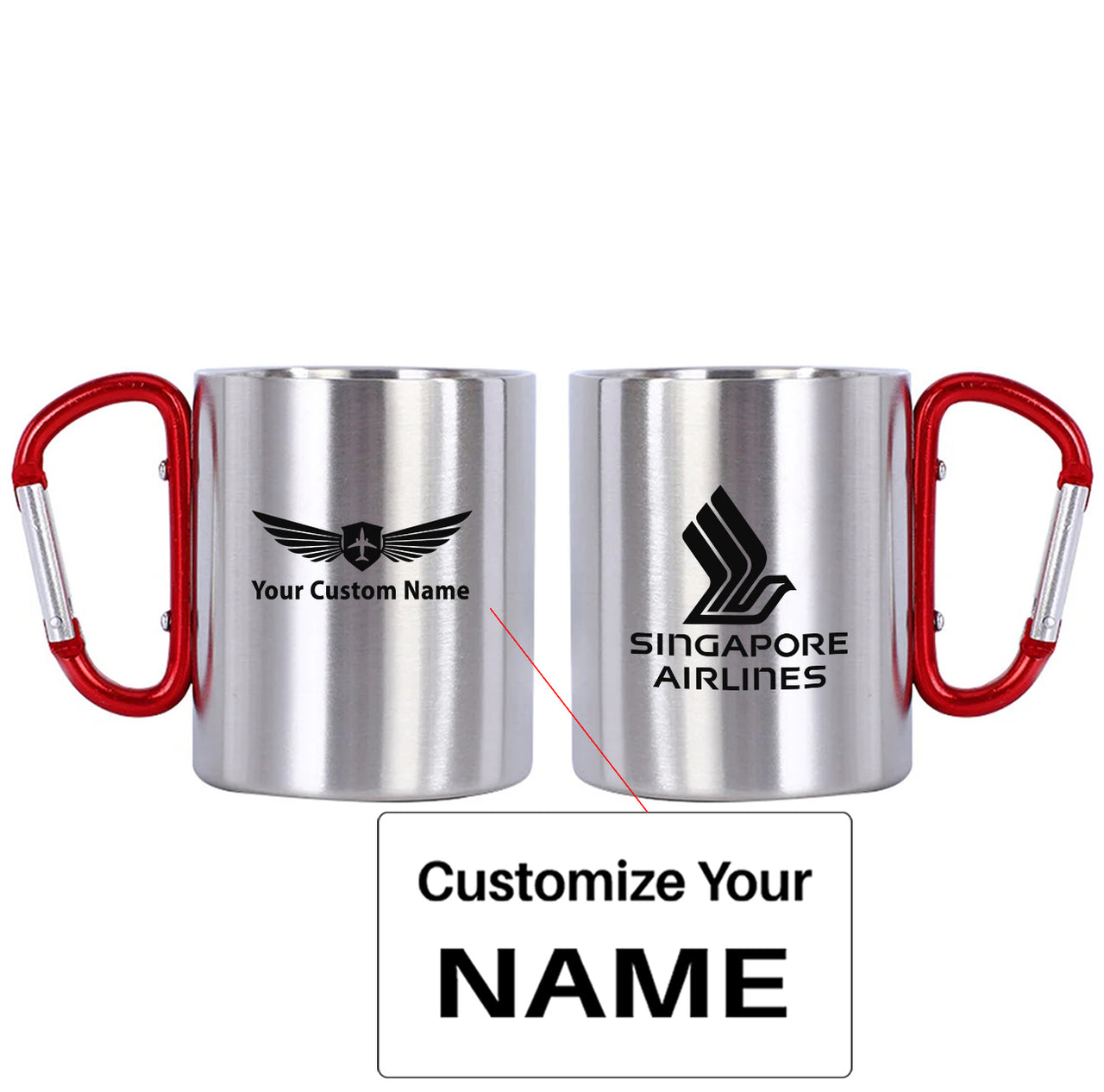Singapore Airlines (2) Designed Stainless Steel Outdoors Mugs