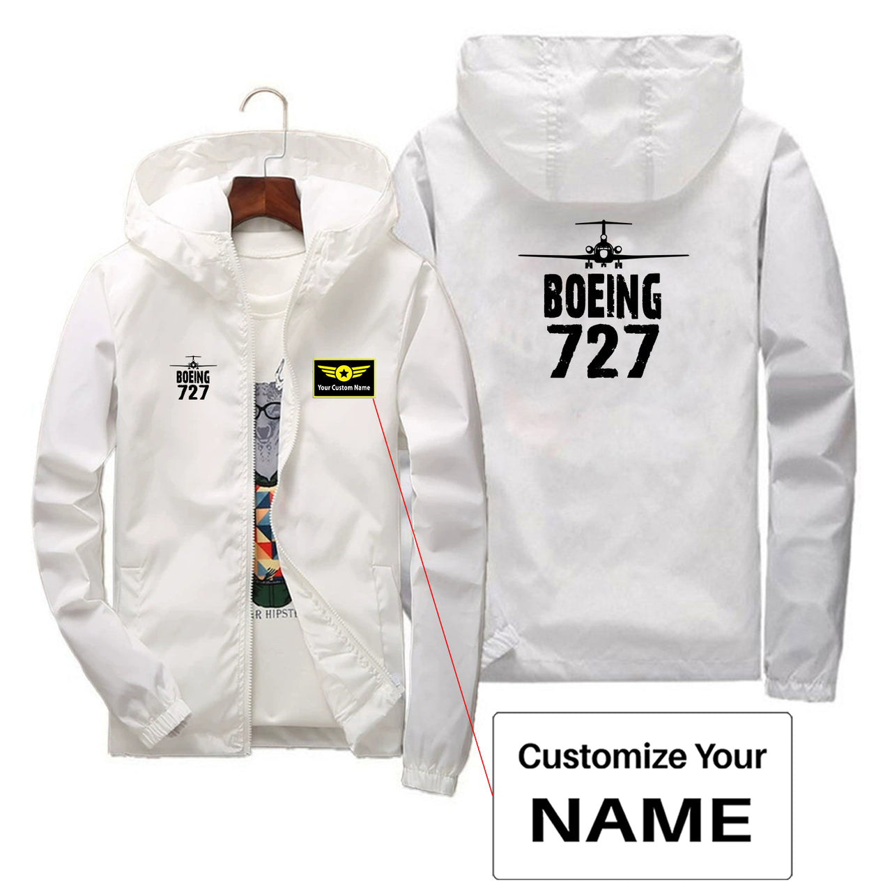 Boeing 727 & Plane Designed Thin Windbreaker Jackets - view 3