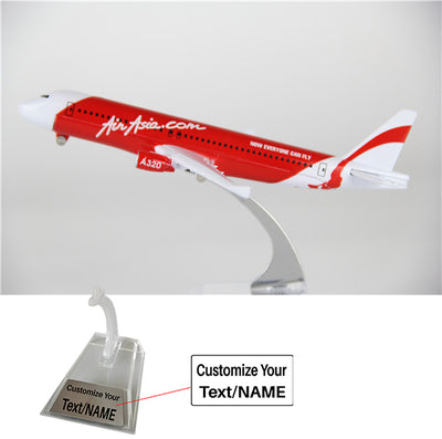 Air Asia Airbus A320 Airplane Model (16CM) aviation themed 16-18cm scale model aircraft, diecast metal.