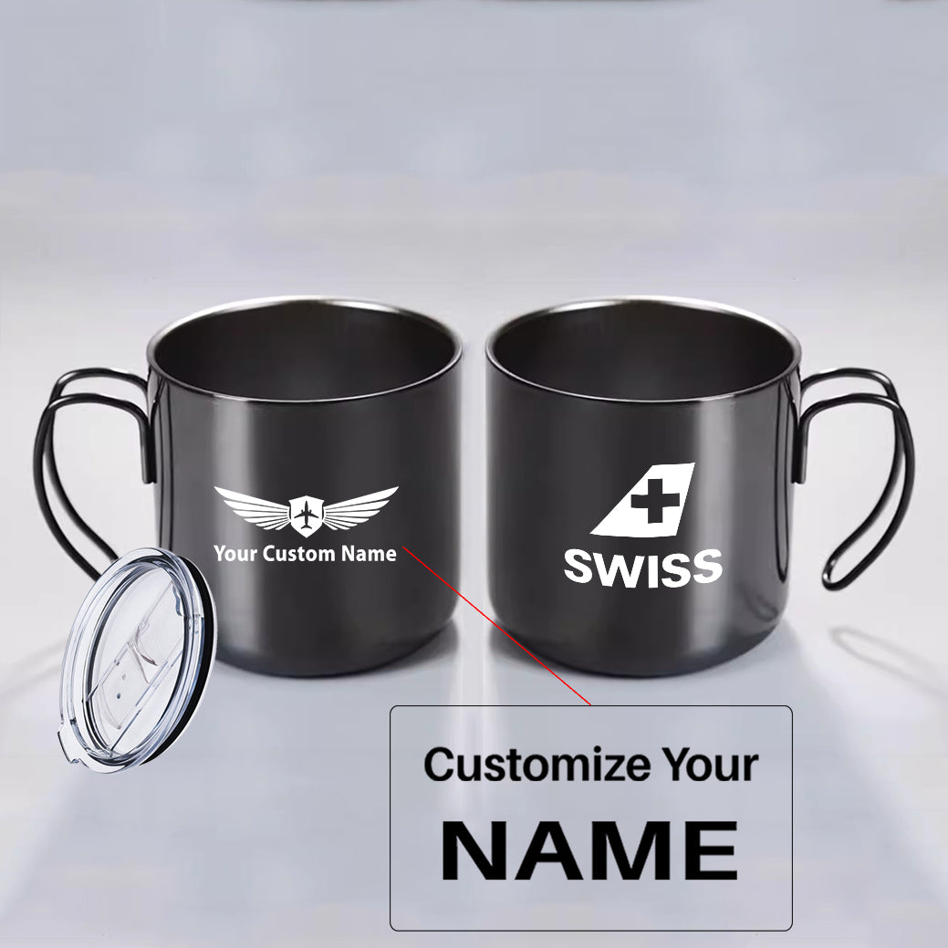 Swiss International Airlines Designed Stainless Steel Portable Mugs