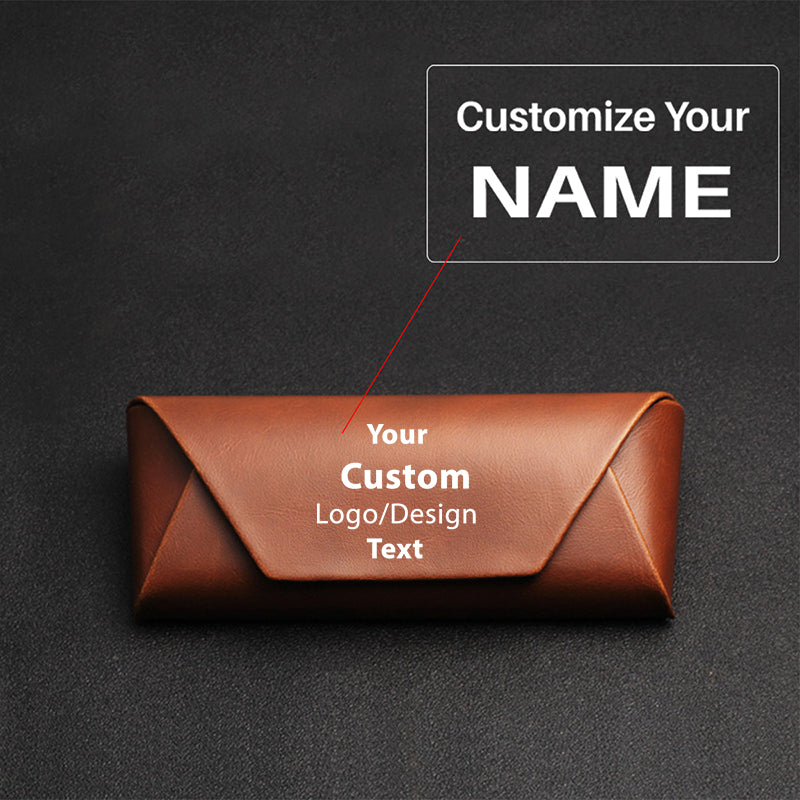 Your Custom Design & Image & Logo & Text Design High End Handmade Retro PU Leather (1) Glasses Case