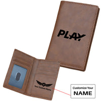 Thumbnail for Play Airlines Designed Leather Card Holder Wallets