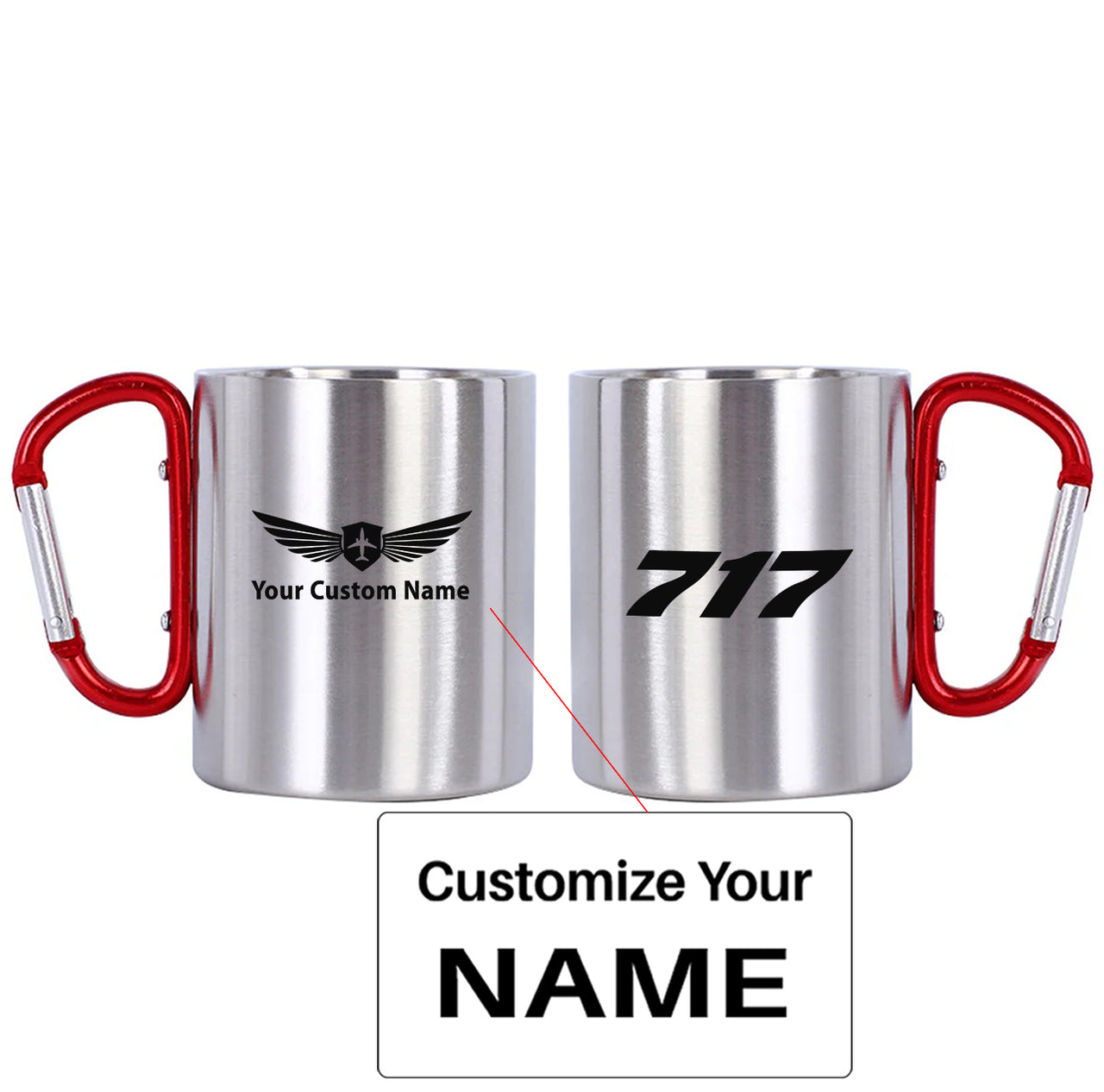 717 Flat Text Designed Stainless Steel Outdoors Mugs