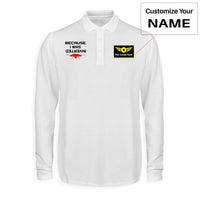 Thumbnail for Because I was Inverted Designed Long Sleeve Polo T-Shirts