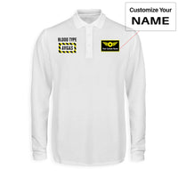 Thumbnail for Blood Type AVGAS Designed Long Sleeve Polo T-Shirts