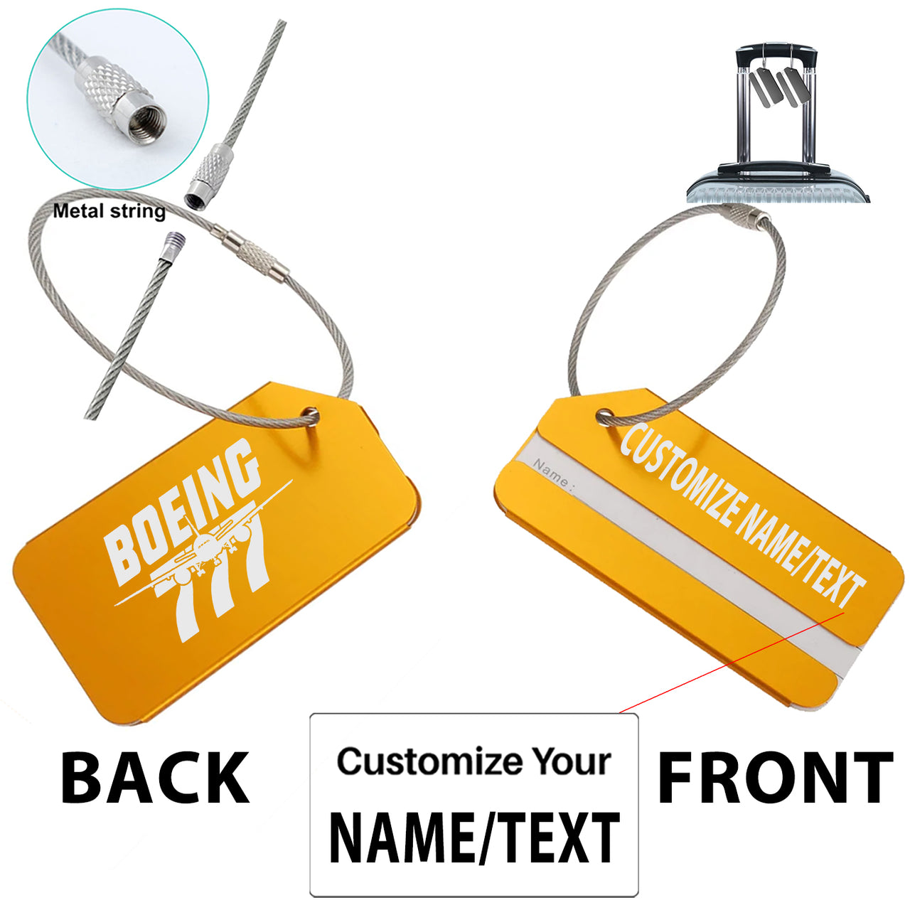 Amazing Boeing 777 Designed Fashion Metal Luggage Tags