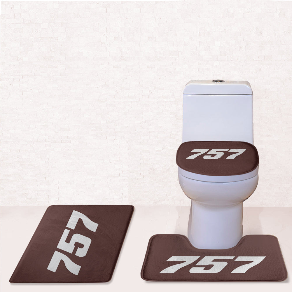 757 Flat Text Designed Toilet Seat Cover Three-piece Set