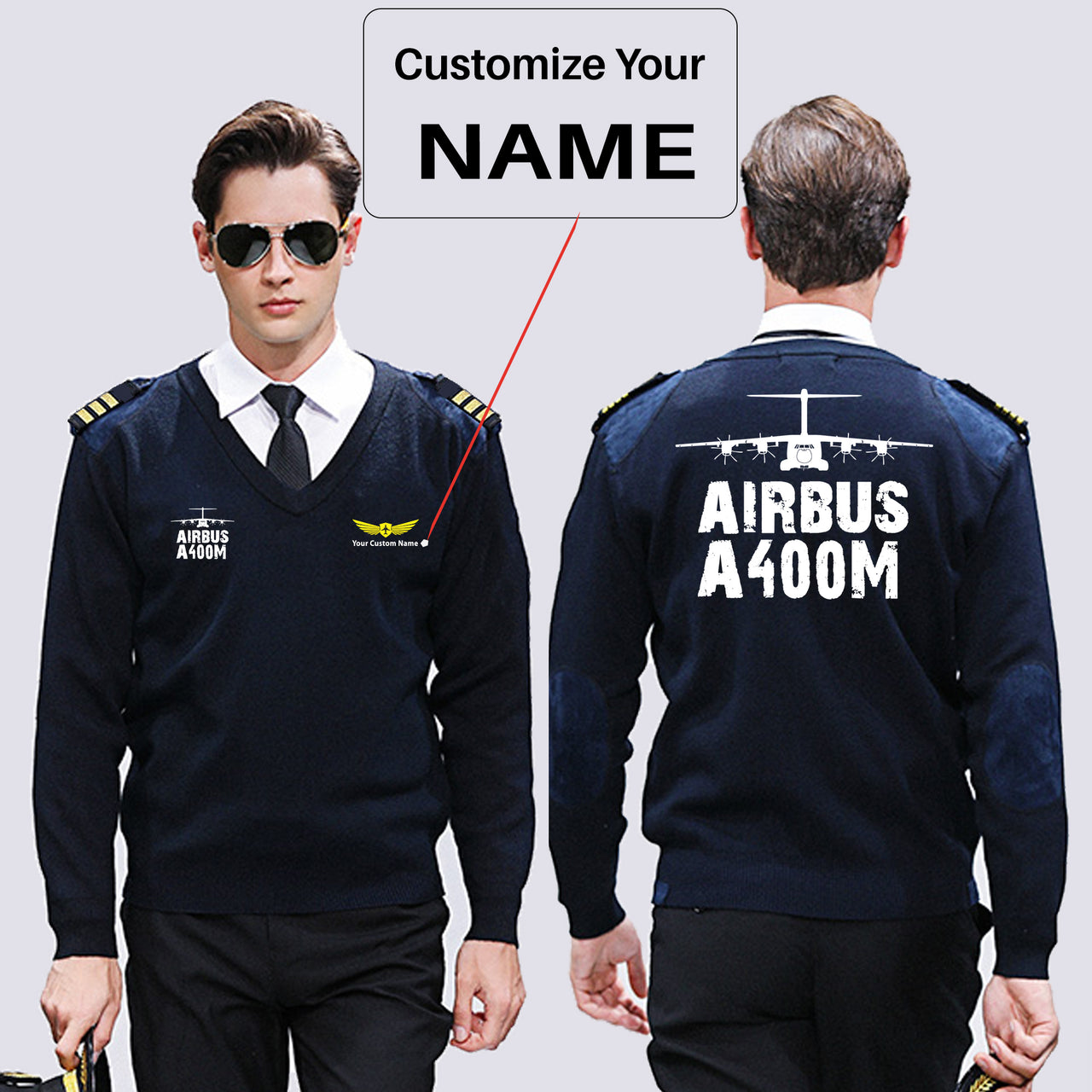 Airbus A400M & Plane Designed Wool Pilot Sweaters