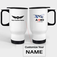 Thumbnail for Airbus A380 Love at first flight Designed Travel Mugs (With Holder)