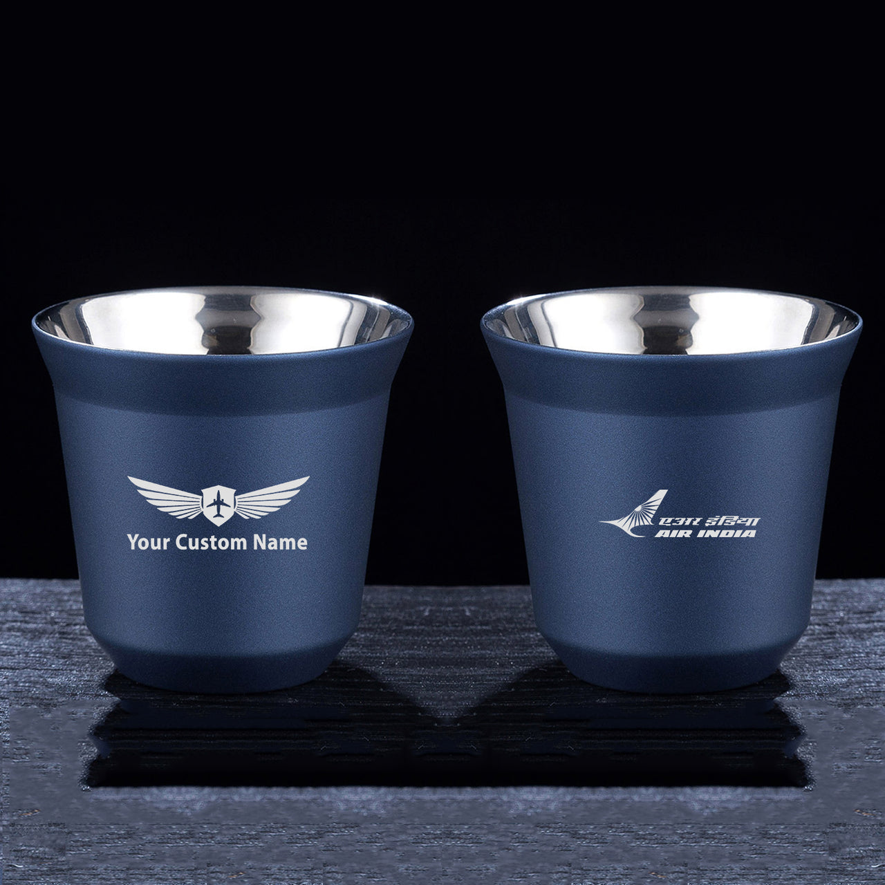 Air India Airlines Designed Double Wall Stainless Steel Coffee Mugs