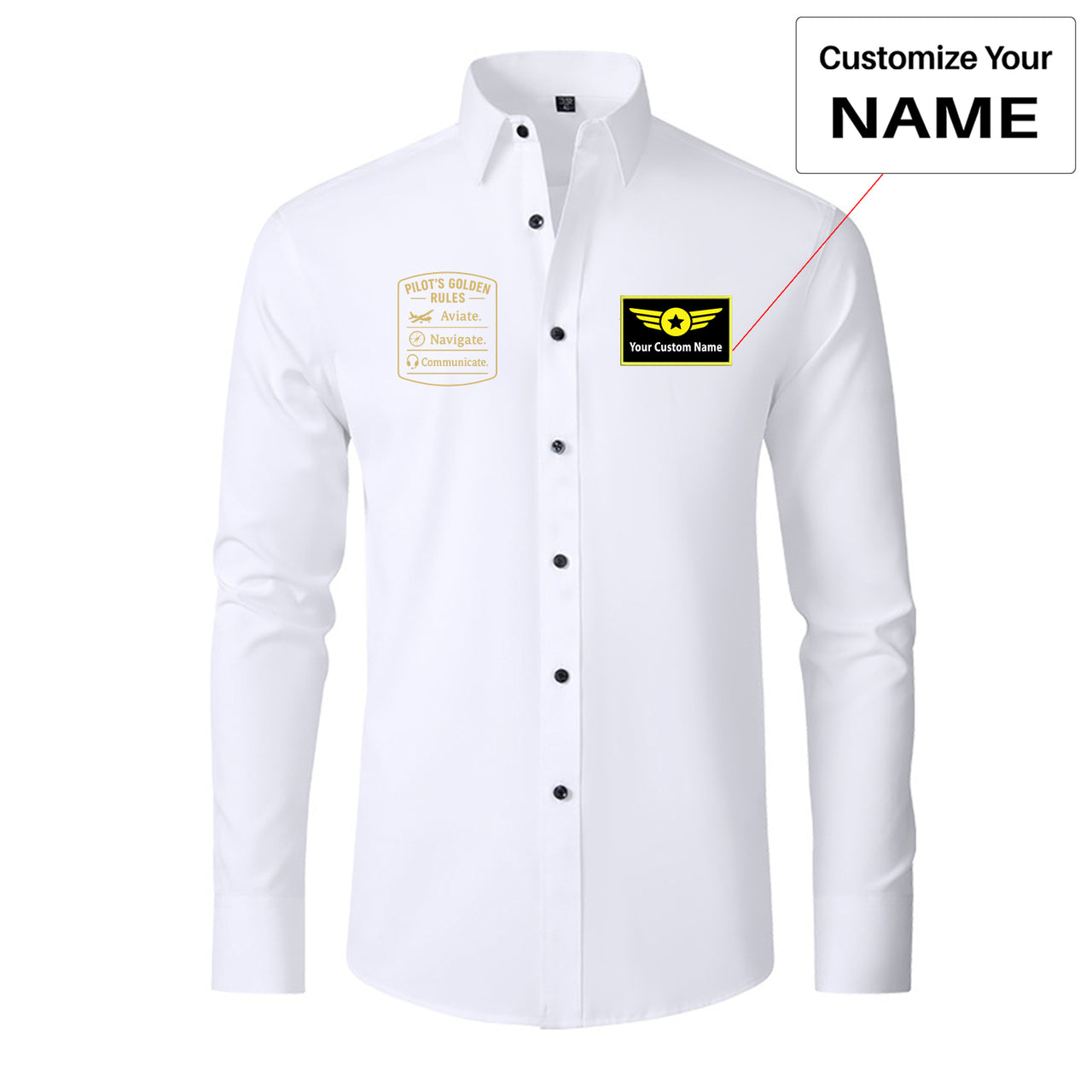 Pilot's Golden Rules Designed Long Sleeve Shirts