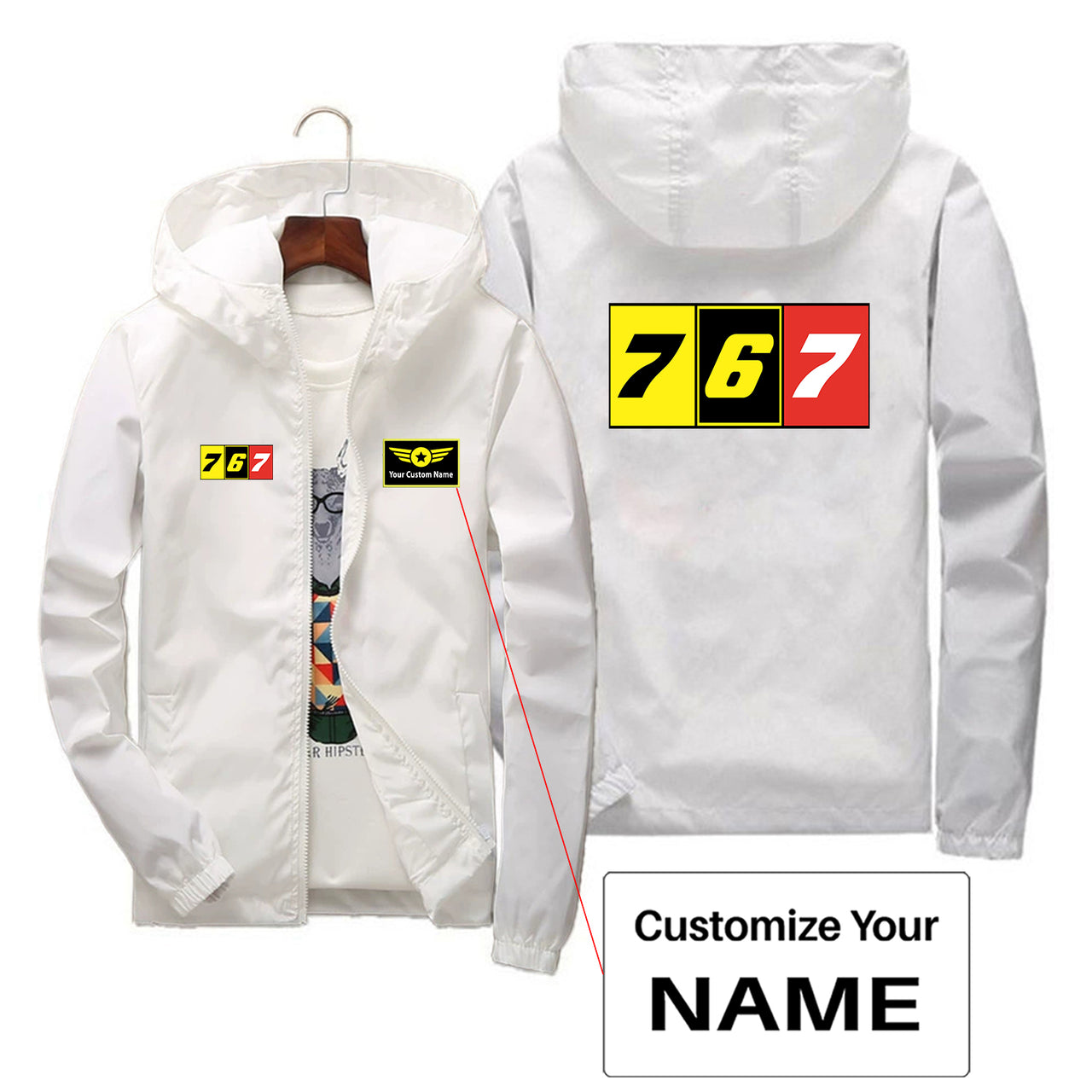 Flat Colourful 767 Designed Thin Windbreaker Jackets