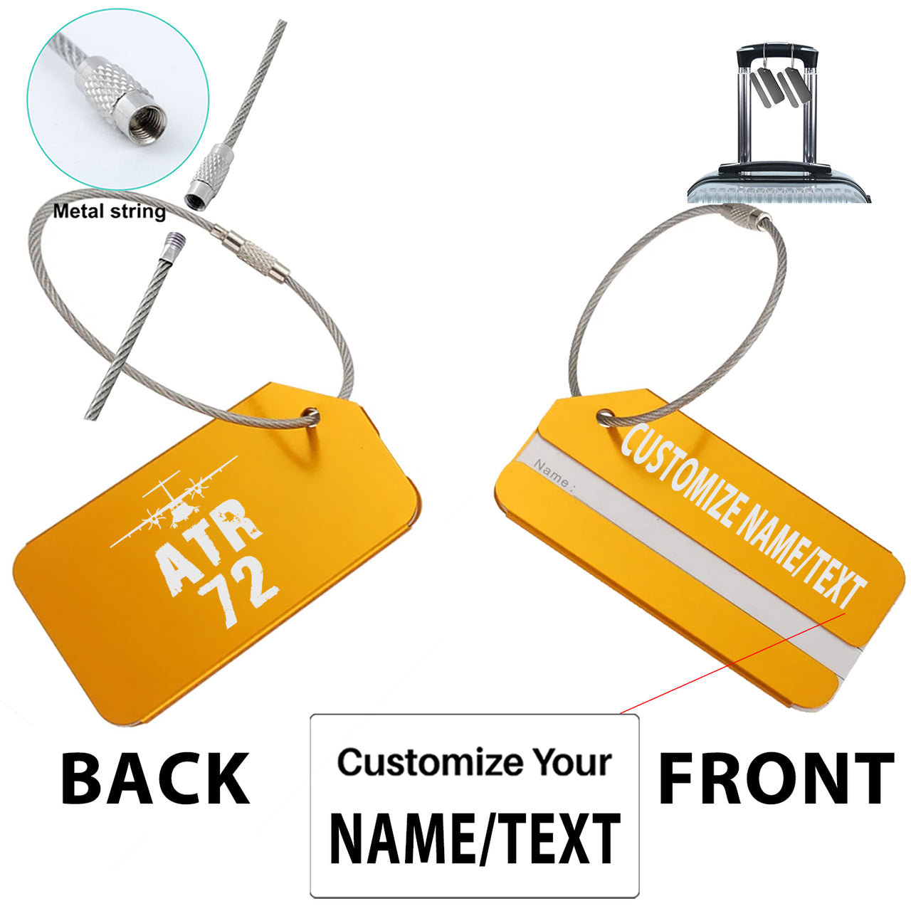 ATR-72 & Plane Designed Fashion Metal Luggage Tags