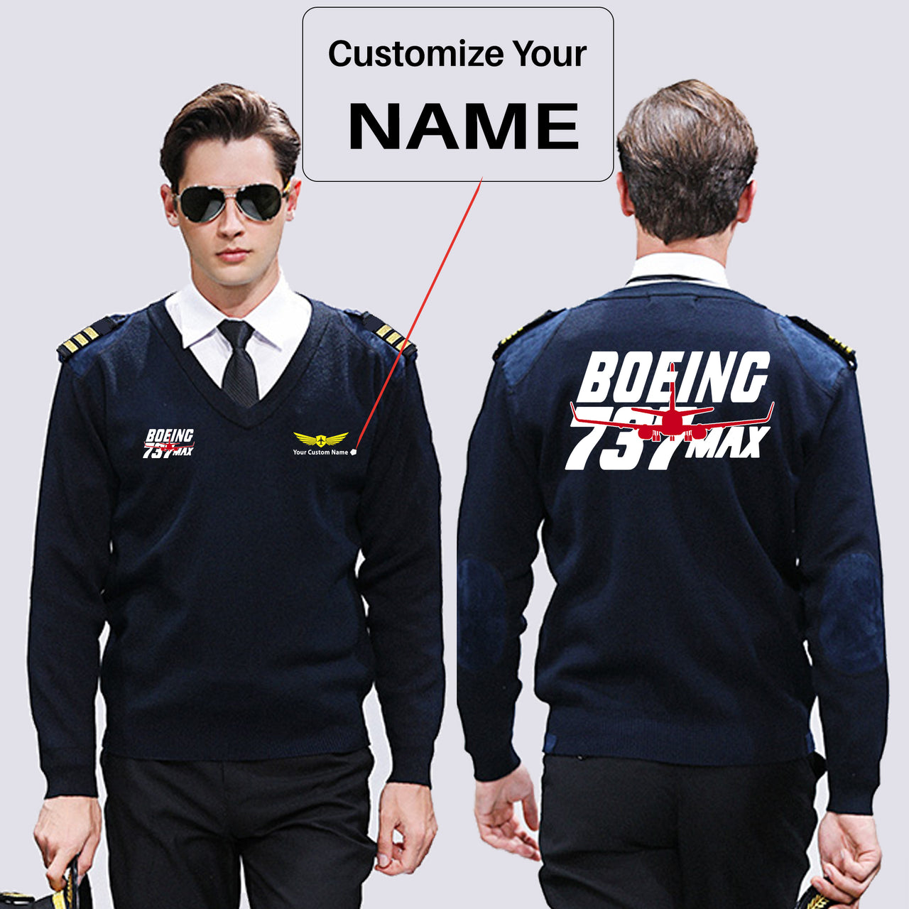 Amazing Boeing 737 Max Designed Wool Pilot Sweaters