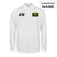 Thumbnail for ATR & Text Designed Long Sleeve Polo T-Shirts