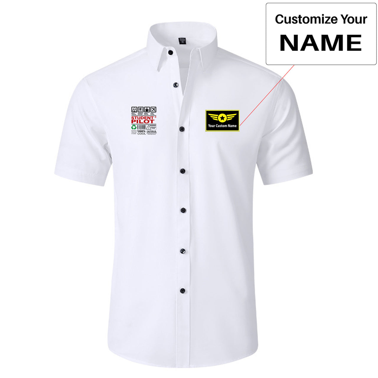 Student Pilot Label Designed Short Sleeve Shirts