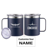 Thumbnail for Concorde & Plane Designed Stainless Steel Laser Engraved Mugs