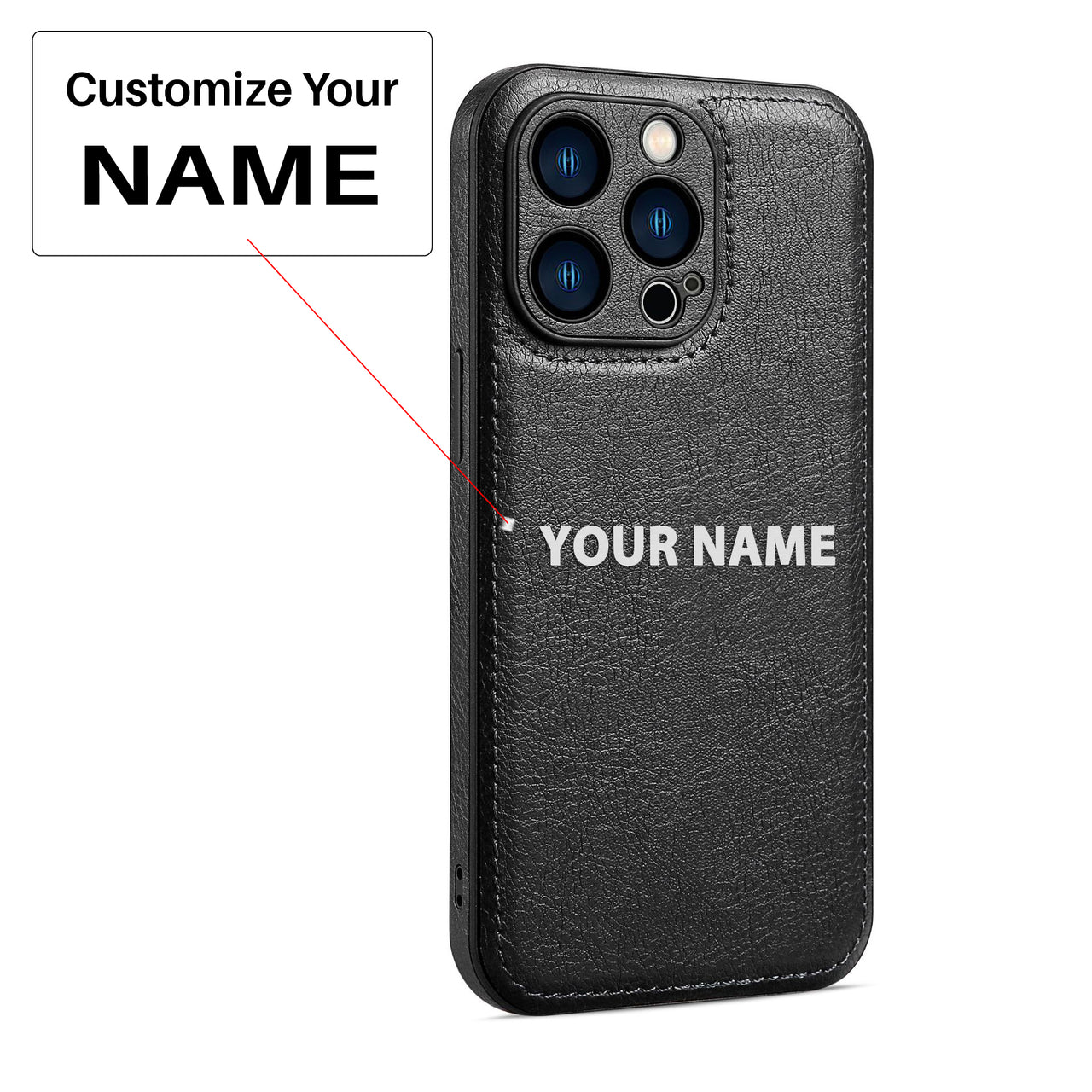 Custom Name Designed Leather iPhone Cases