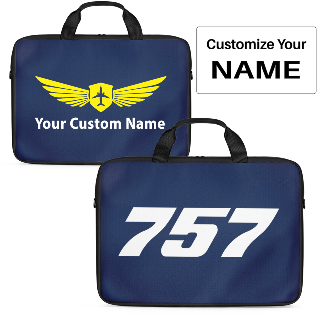 757 Flat Text Designed Laptop & Tablet Bags