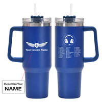 Thumbnail for Aviation Alphabet 3 Designed 40oz Stainless Steel Car Mug With Holder