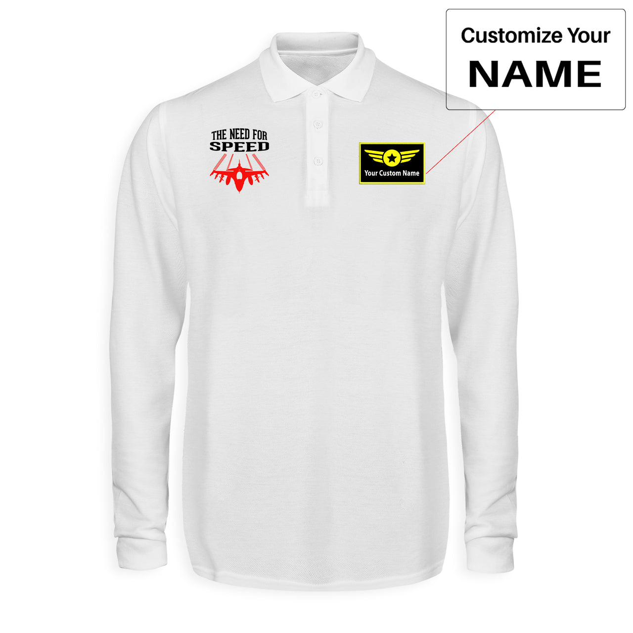 The Need For Speed Designed Long Sleeve Polo T-Shirts