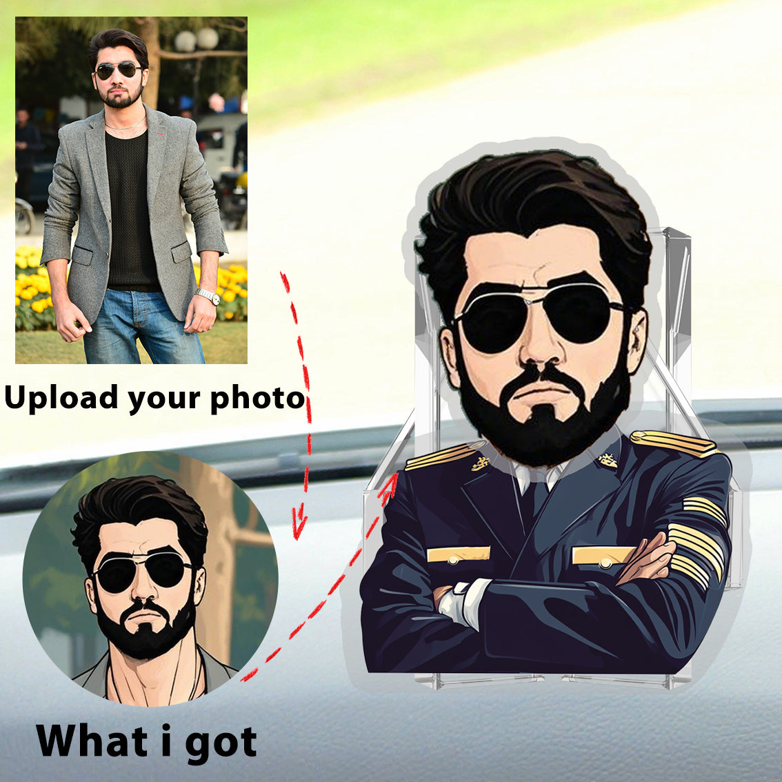 Pilot Confidence Custom Automatic Shaking Head Decorations Personalized Acrylic