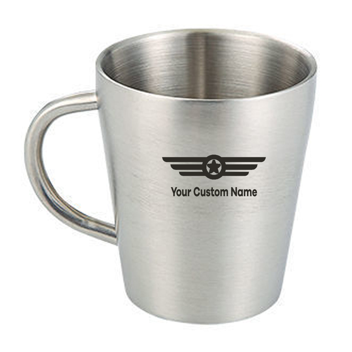 Custom Name (Badge 6) Designed Stainless Steel Coffee Mugs