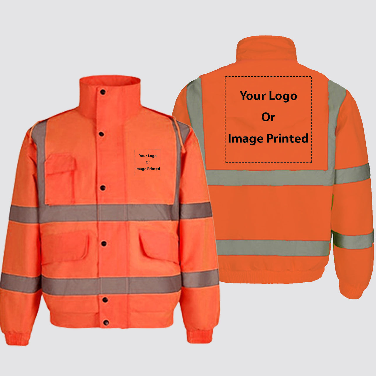 Double Side Your Custom Logos Designed Reflective Winter Jackets