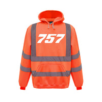 Thumbnail for 757 Flat Text Designed Reflective Hoodies